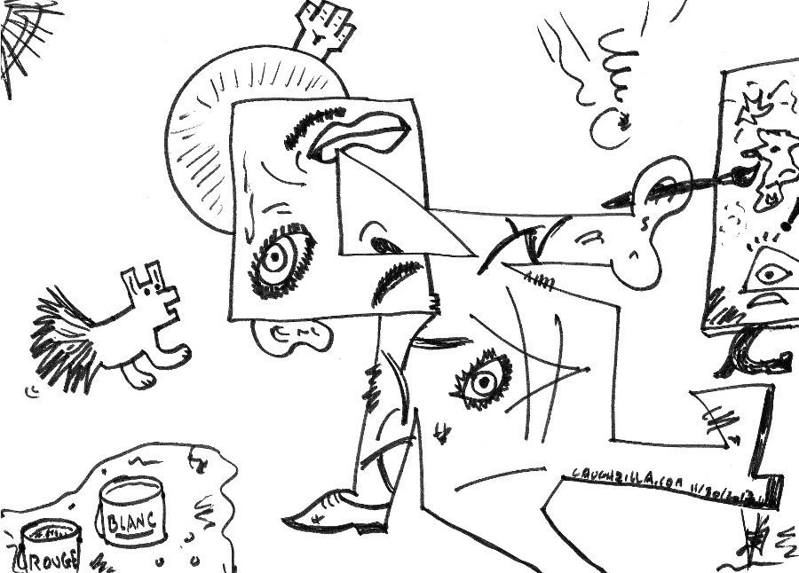 abstract pabslo picasso comic caricature from november 30, 2013 by laughzilla