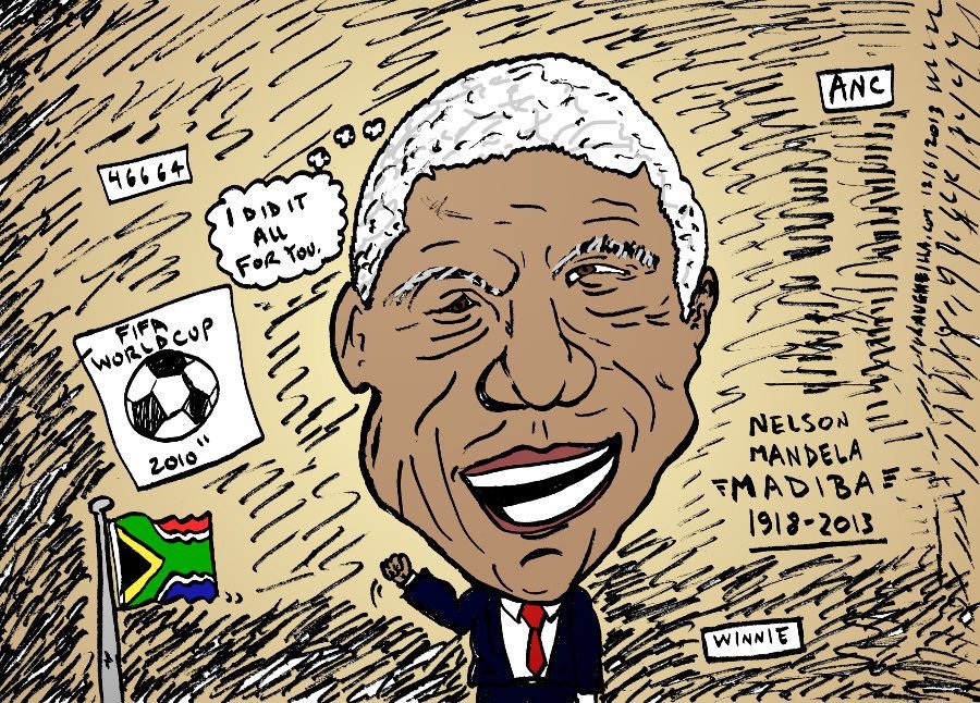 Remembering Nelson Mandela caricature by laughzilla
