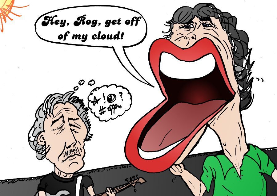the rolling stones and roger waters editorial cartoon