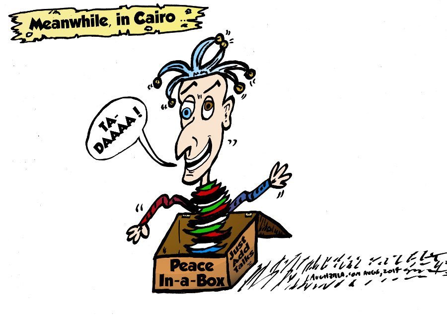 israel hamas cairo box of peace cartoon by laughzilla august 6, 2014